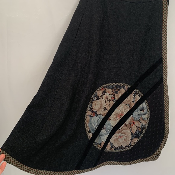 KOOS Van Den Akker New York Wool Wrap Skirt Embroidered Lagenlook Size 10 - Picture 5 of 12